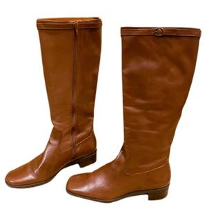 Tall brown leather boots size 9M